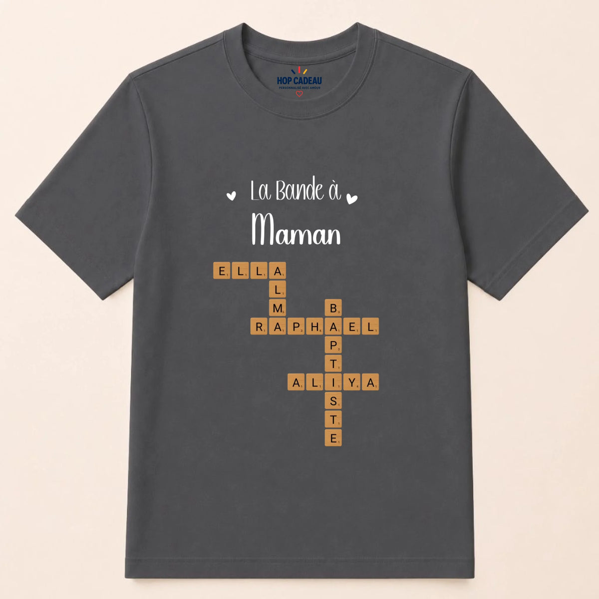 Sweat à capuche Maman personnalisé – Prénoms façon Scrabble – vue 29