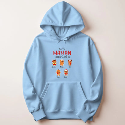 Sweat à capuche de Noël Maman personnalisé – Pain d’épice – vue 10