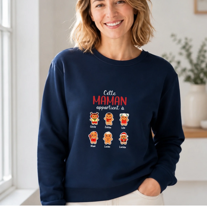 Sweat à capuche de Noël Maman personnalisé – Pain d’épice – vue 11