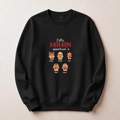 Sweat à capuche de Noël Maman personnalisé – Pain d’épice – vue 22