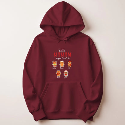 Sweat à capuche de Noël Maman personnalisé – Pain d’épice – vue 5