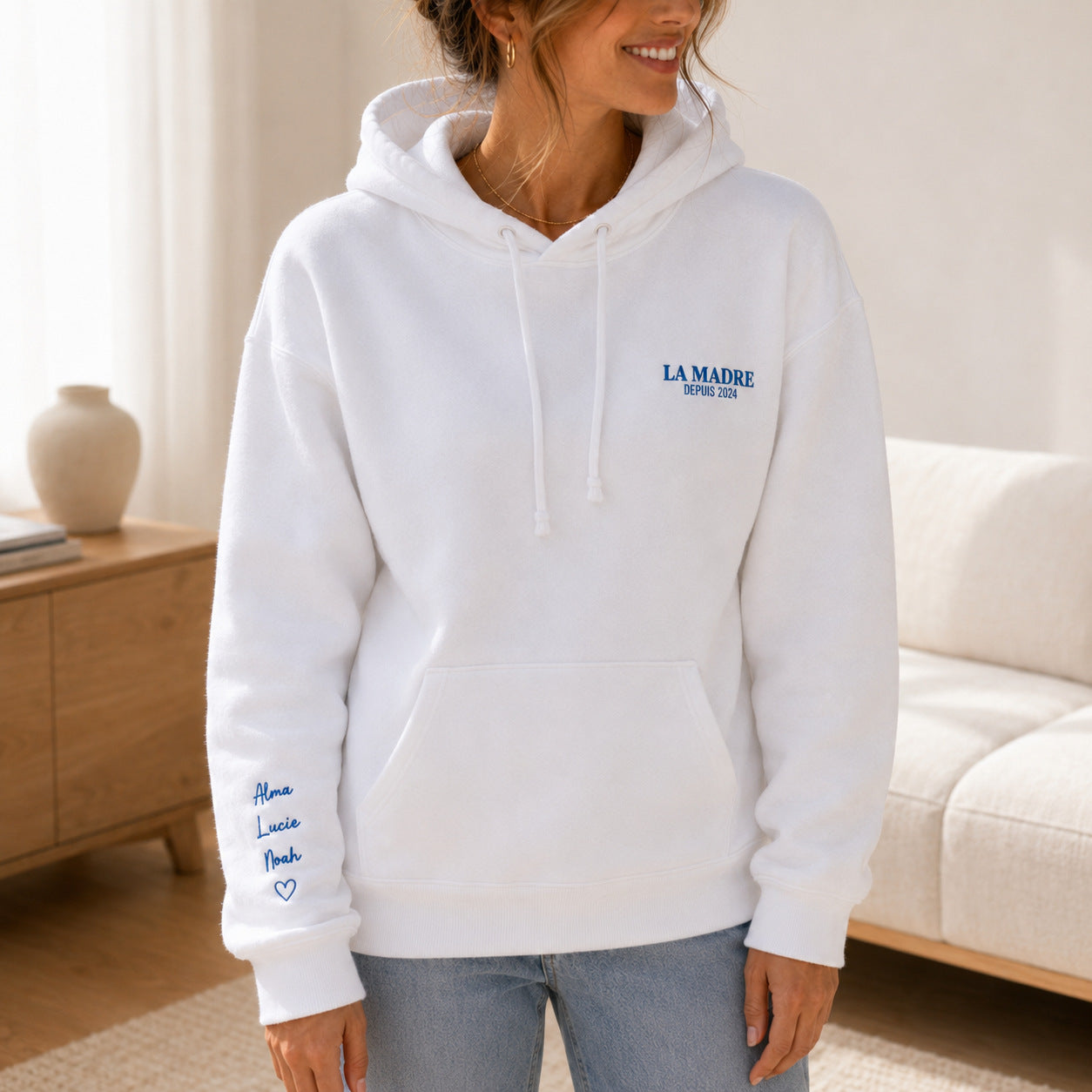 Sweat à capuche personnalisé maman - La Madre depuis – vue 3