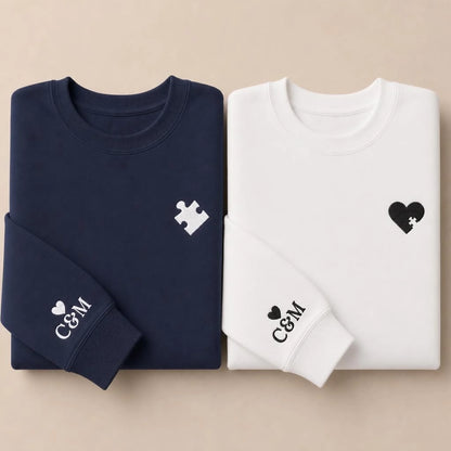 Sweat à capuche personnalisé couple broderie – 1T-shirt personnalisé