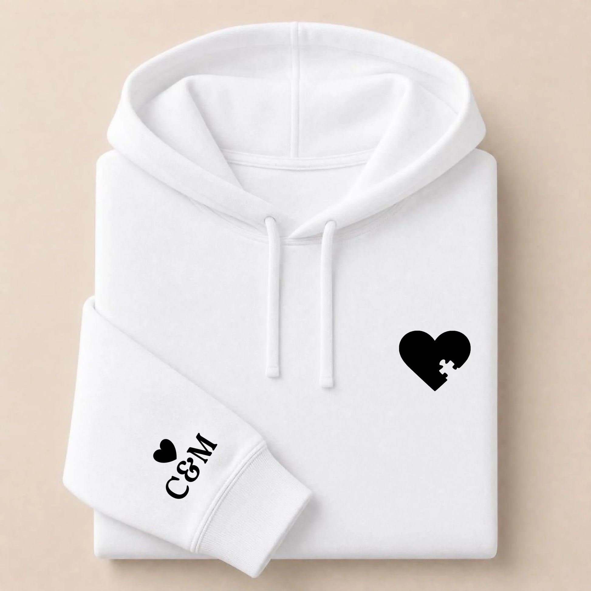 Sweat à capuche personnalisé couple broderie – Hoodie Broderie Droite Rouge