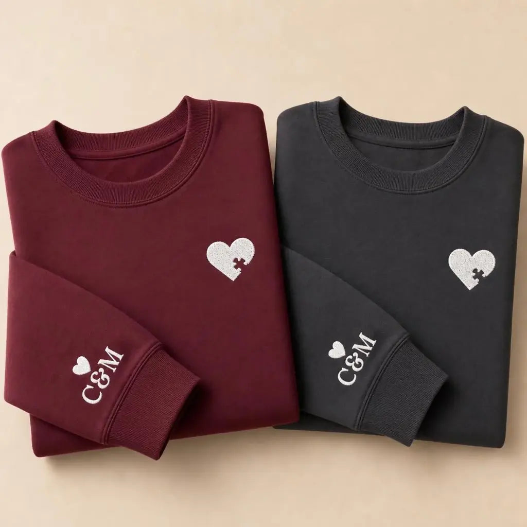 Sweat à capuche personnalisé couple broderie – 16T-shirt personnalisé