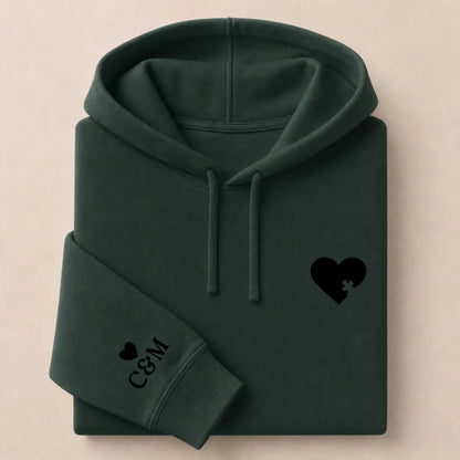 Sweat à capuche personnalisé couple broderie – Hoodie Broderie Droite Rouge