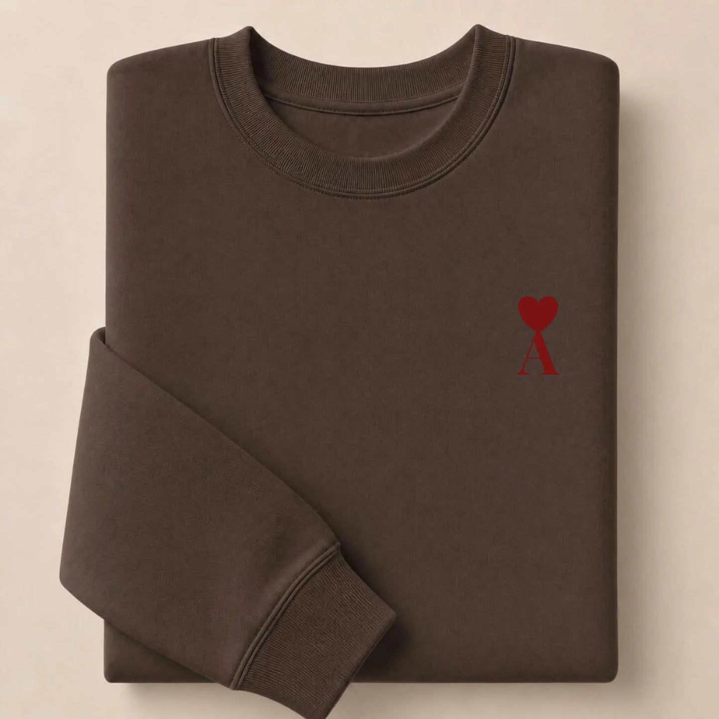 Sweat à capuche personnalisé couple initiale – Hoodie Broderie Droite Rouge