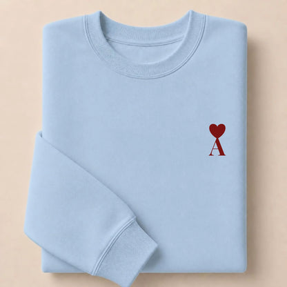 Sweat à capuche personnalisé couple initiale – Hoodie Broderie Droite Rouge