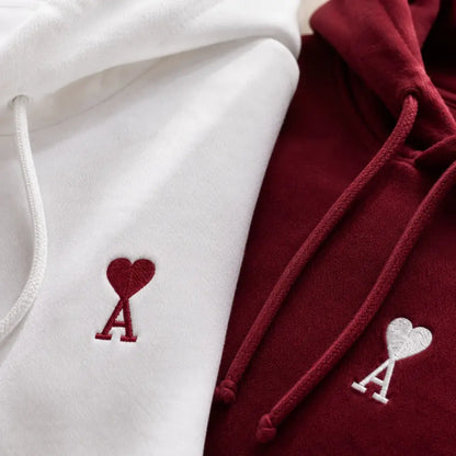 Sweat à capuche personnalisé couple initiale – vue 4