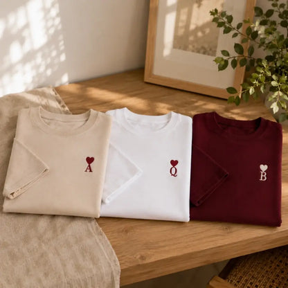 Sweat à capuche personnalisé couple initiale – vue 41