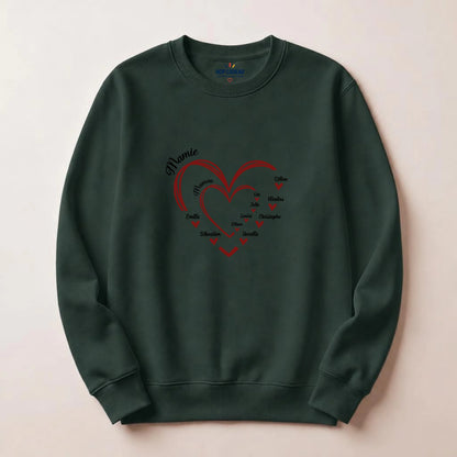 Sweat à capuche Maman ou Mamie personnalisé – Cœurs et prénoms – vue 16