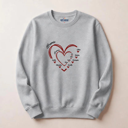 Sweat à capuche Maman ou Mamie personnalisé – Cœurs et prénoms – vue 19