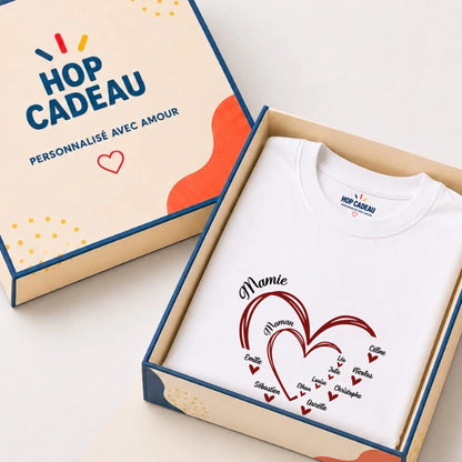 Sweat à capuche Maman ou Mamie personnalisé – Cœurs et prénoms – vue 23