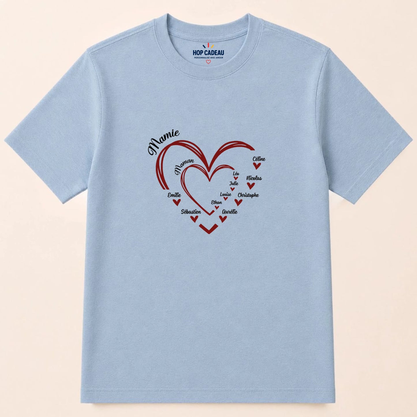Sweat à capuche Maman ou Mamie personnalisé – Cœurs et prénoms – vue 33