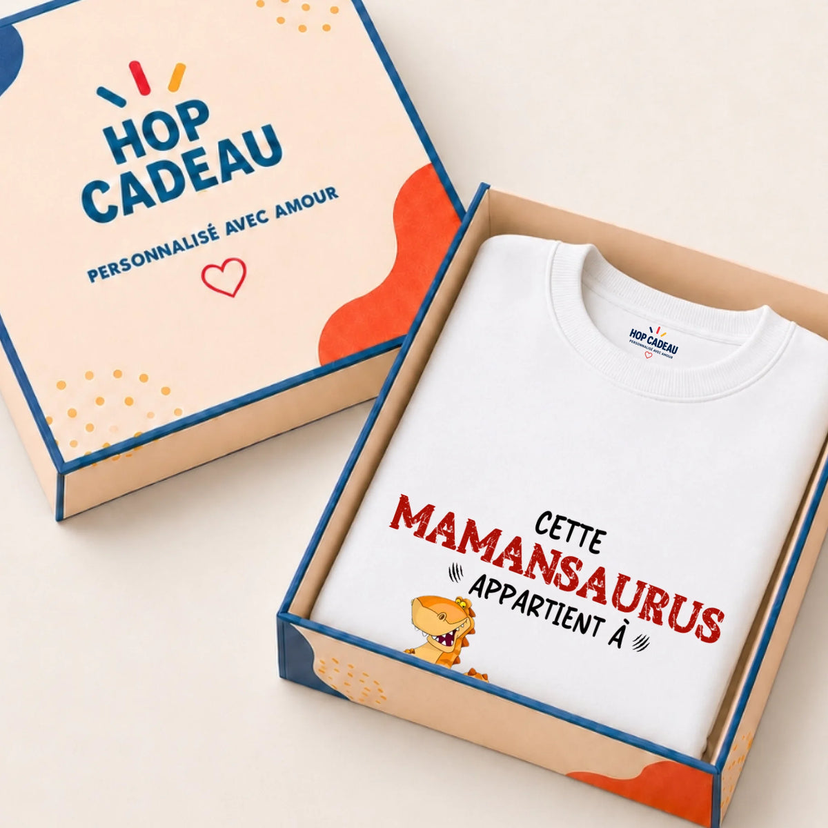 Sweat à capuche Maman personnalisé – Mamansaurus – vue 12