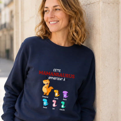 Sweat à capuche Maman personnalisé – Mamansaurus – vue 13