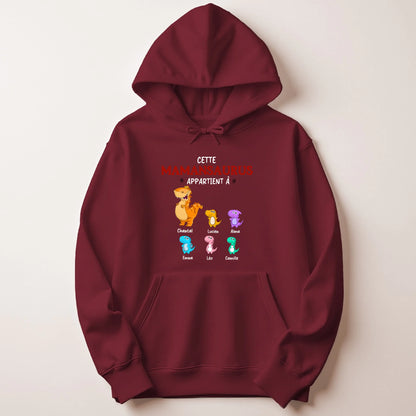 Sweat à capuche Maman personnalisé – Mamansaurus – vue 5