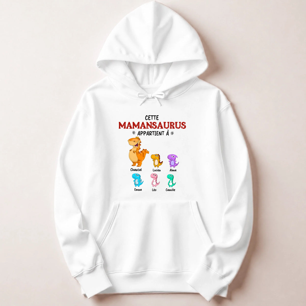 Sweat à capuche Maman personnalisé – Mamansaurus – vue 8