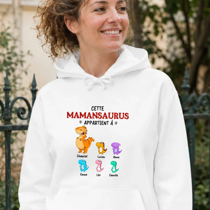 Sweat à capuche Maman personnalisé – Mamansaurus
