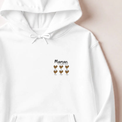 Sweat à capuche Maman personnalisé – Ses petits cœurs – vue 3