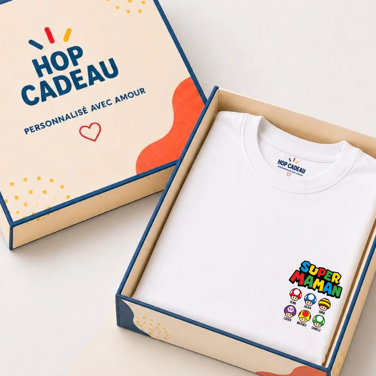 Sweat à capuche Super Maman personnalisé – Prénoms des enfants – vue 26
