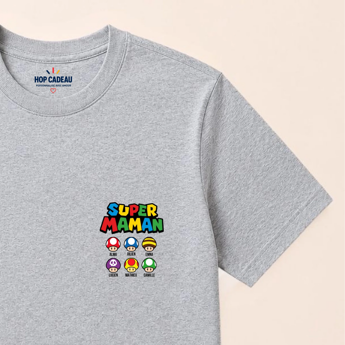 Sweat à capuche Super Maman personnalisé – Prénoms des enfants – vue 36