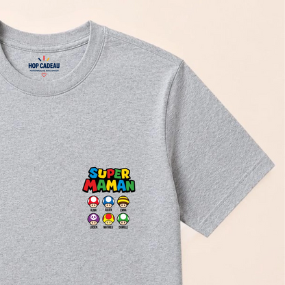 Sweat à capuche Super Maman personnalisé – Prénoms des enfants – vue 36