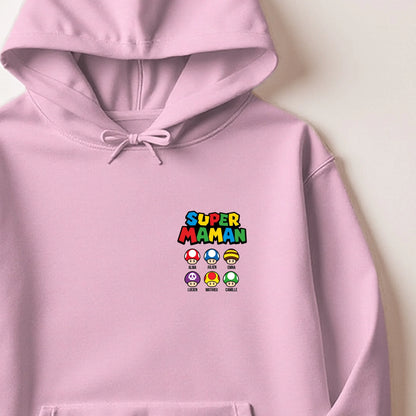 Sweat à capuche Super Maman personnalisé – Prénoms des enfants – vue 7