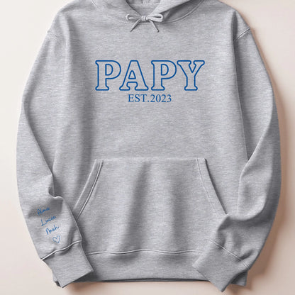 Sweat à capuche personnalisé papy brodé - Futur grand-père – vue 10