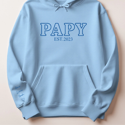 Sweat à capuche personnalisé papy brodé - Futur grand-père – vue 16