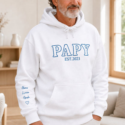 Sweat à capuche personnalisé papy brodé - Futur grand-père – vue 3