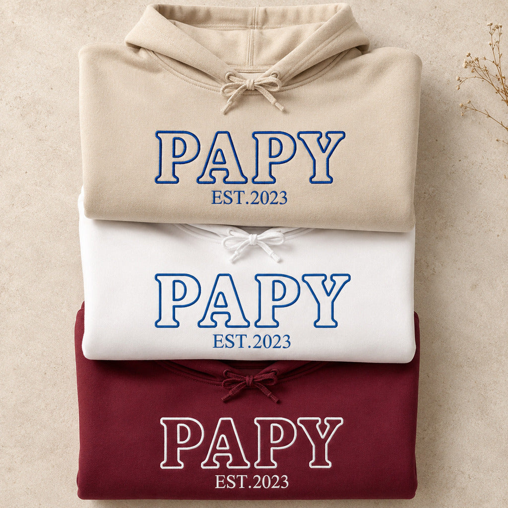 Sweat à capuche personnalisé papy brodé - Futur grand-père – vue 7
