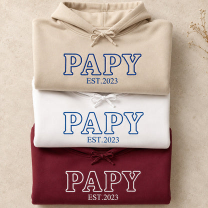 Sweat à capuche personnalisé papy brodé - Futur grand-père – vue 7