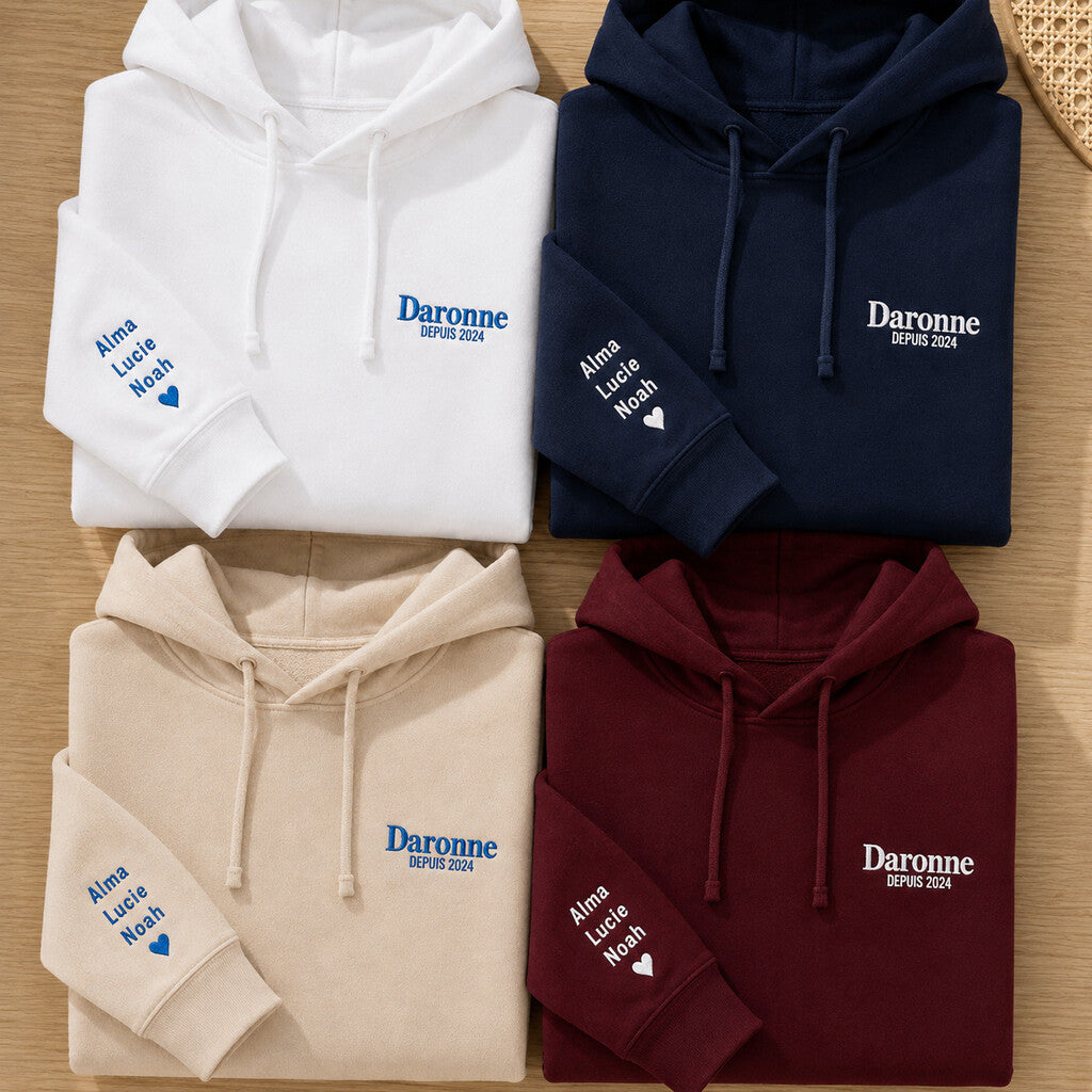 Sweat à capuche personnalisé maman - La Daronne depuis – vue 2