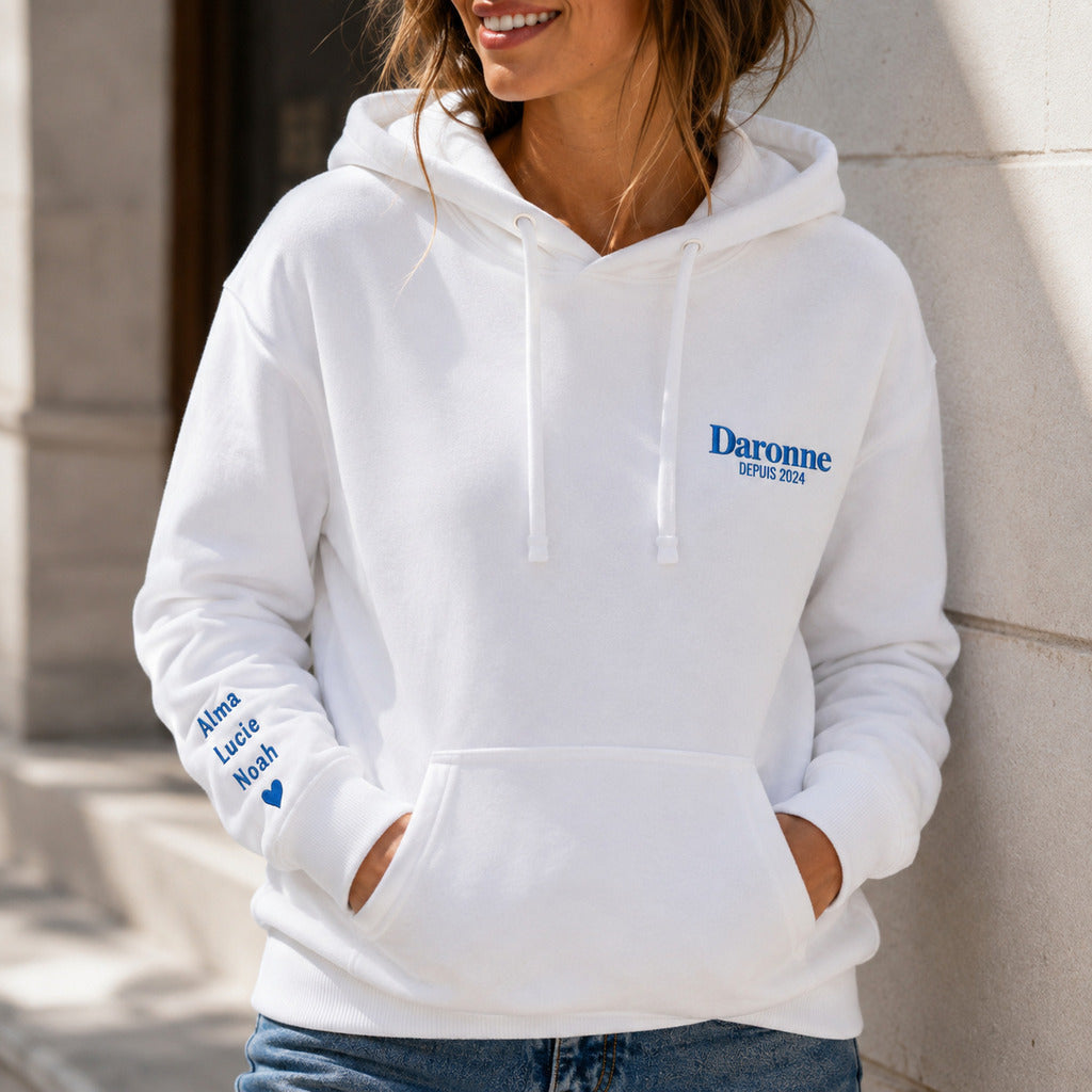 Sweat à capuche personnalisé maman - La Daronne depuis – vue 3