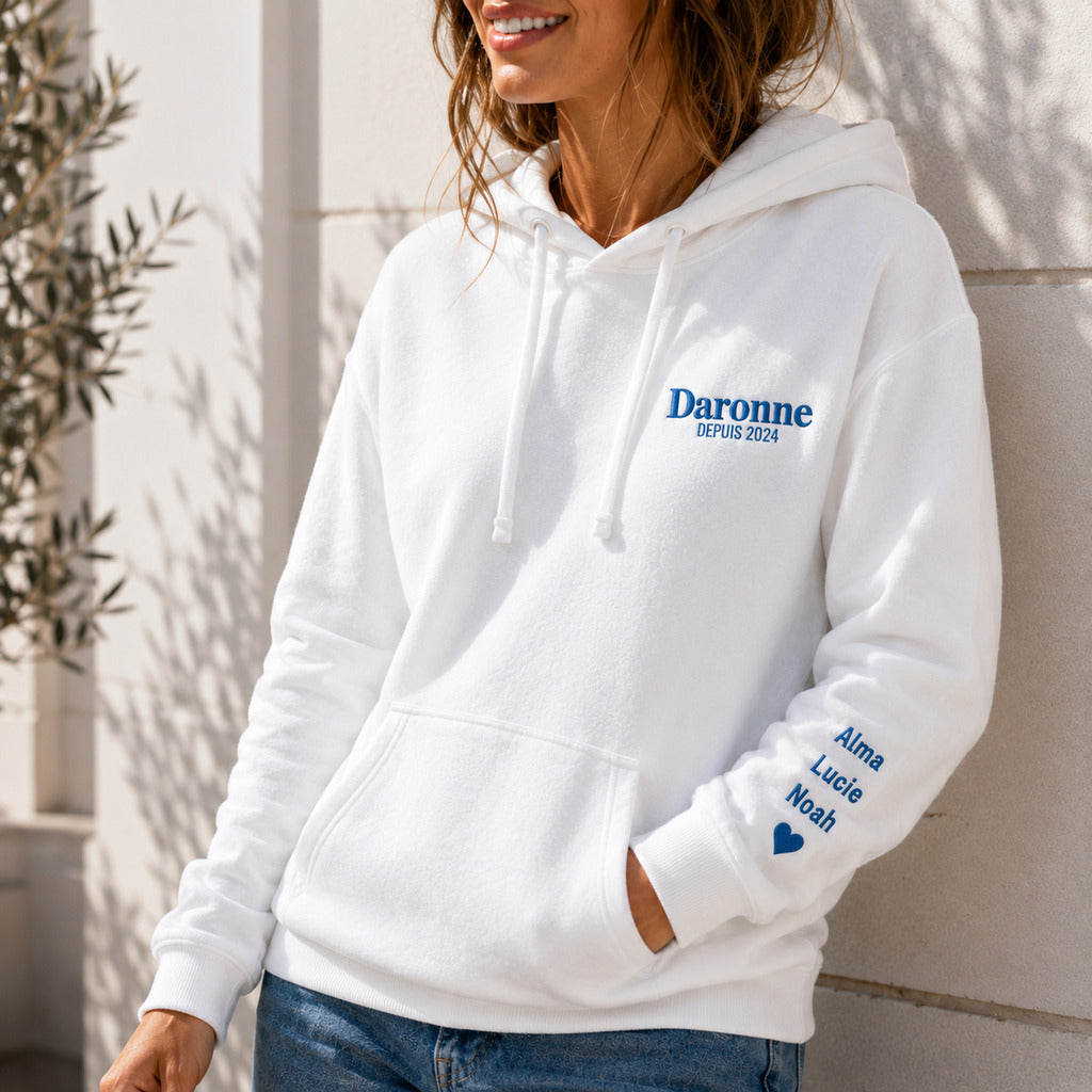Sweat à capuche personnalisé maman - La Daronne depuis – vue 4