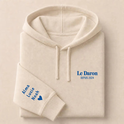 Sweat à capuche personnalisé papa - Le Daron depuis – vue 11