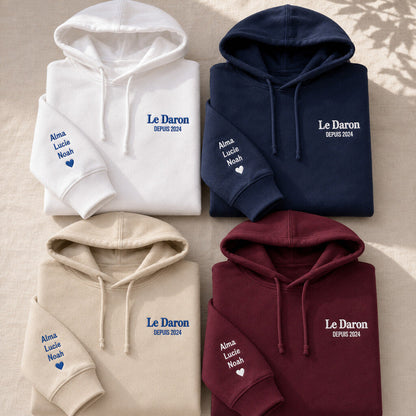 Sweat à capuche personnalisé papa - Le Daron depuis – vue 2