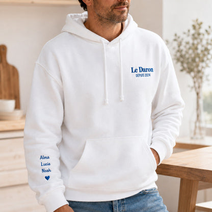 Sweat à capuche personnalisé papa - Le Daron depuis – vue 5