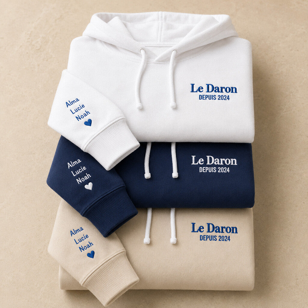 Sweat à capuche personnalisé papa - Le Daron depuis