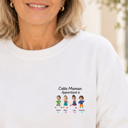 Sweat à capuche personnalisé maman - Portraits de ses enfants – vue 12