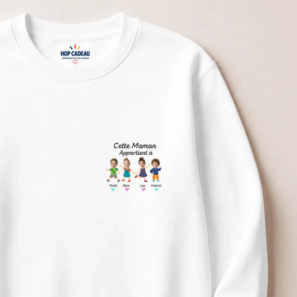 Sweat à capuche personnalisé maman - Portraits de ses enfants – vue 13