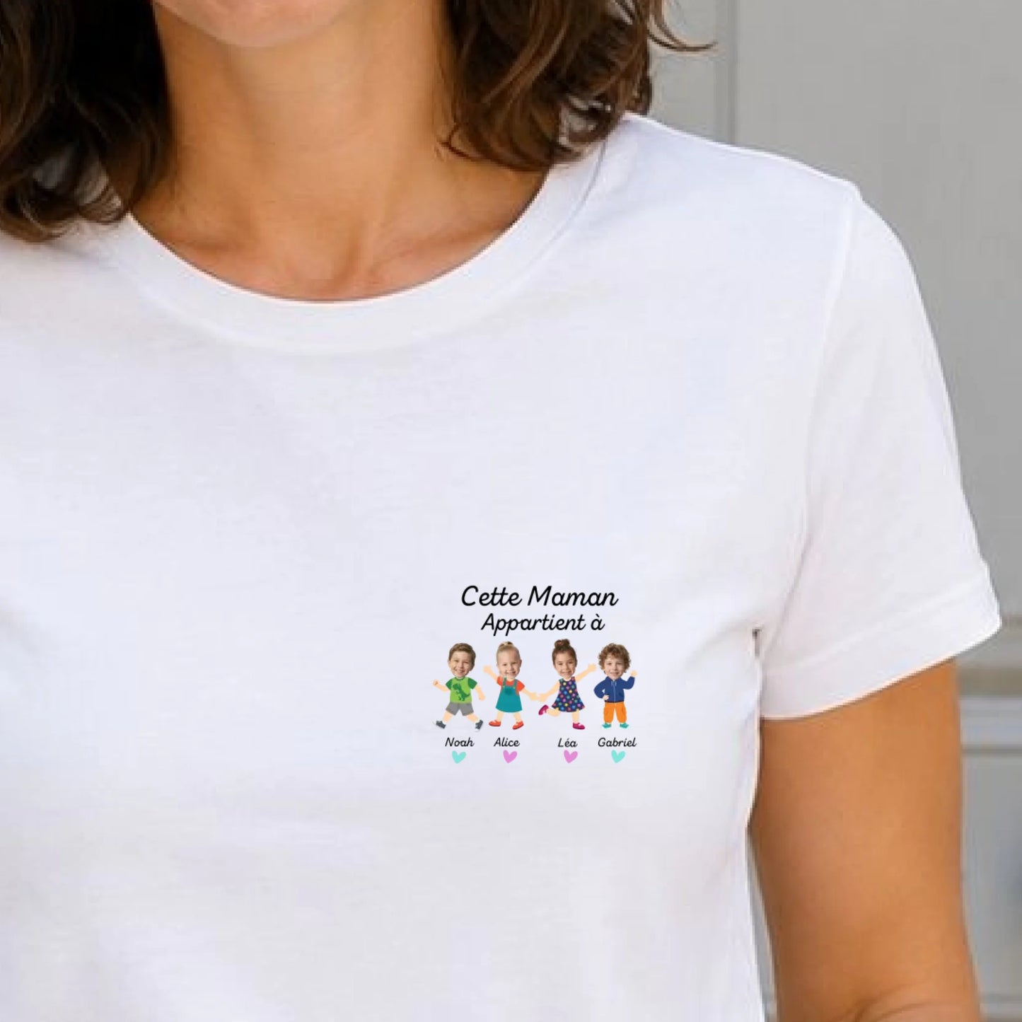 Sweat à capuche personnalisé maman - Portraits de ses enfants – vue 24