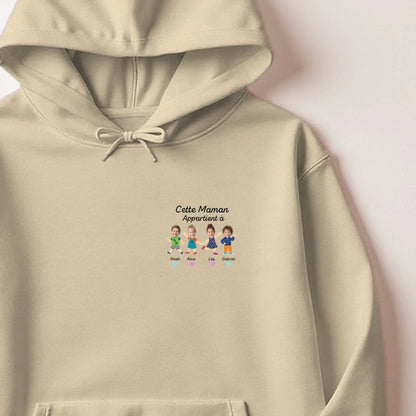 Sweat à capuche personnalisé maman - Portraits de ses enfants – vue 5