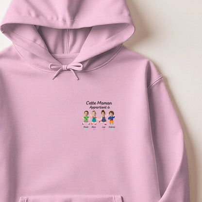 Sweat à capuche personnalisé maman - Portraits de ses enfants – vue 9
