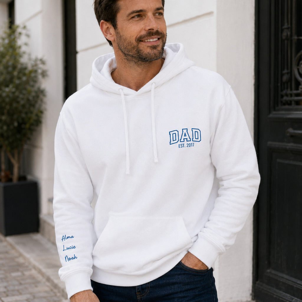 Sweat à capuche personnalisé papa brodé - DAD – vue 2