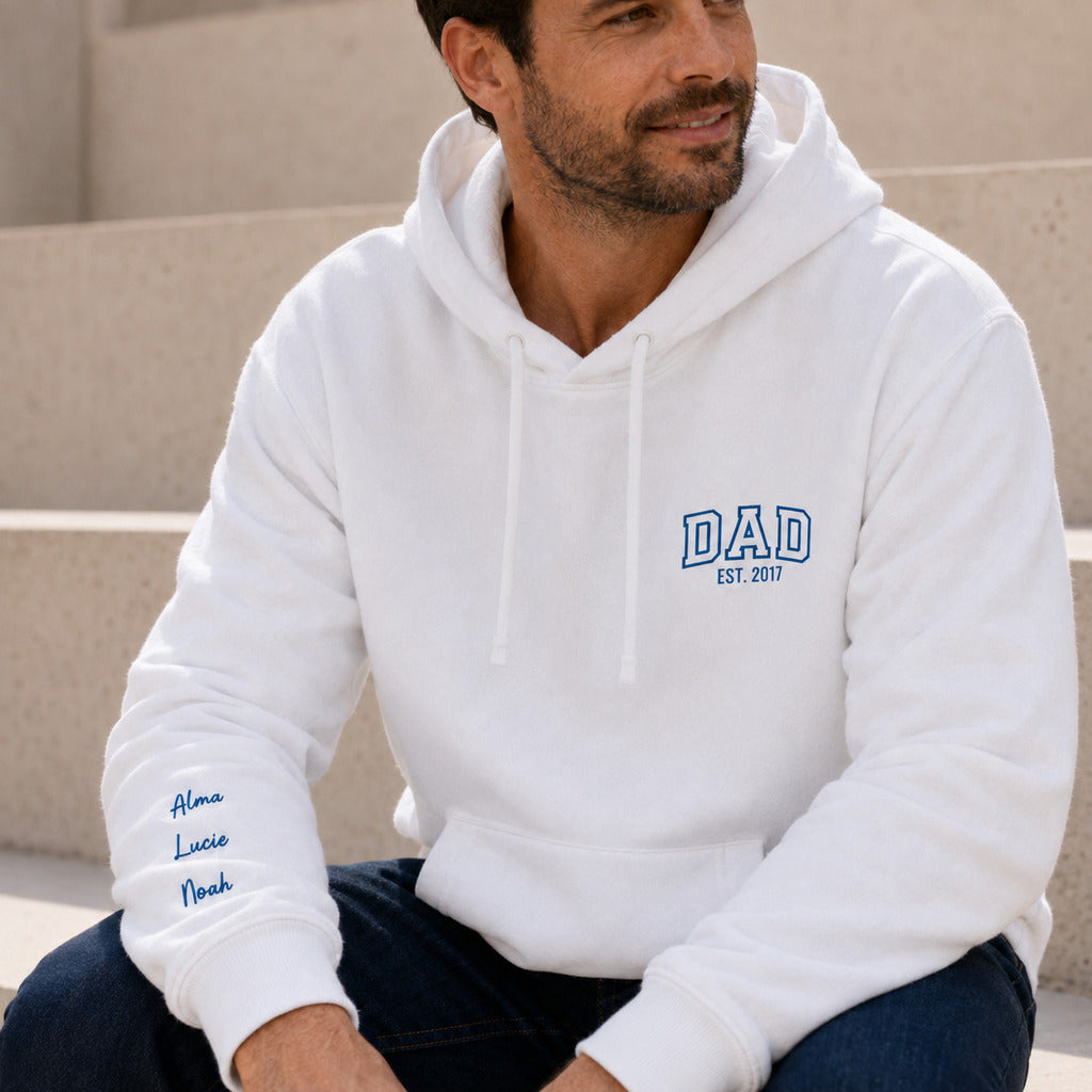 Sweat à capuche personnalisé papa brodé - DAD