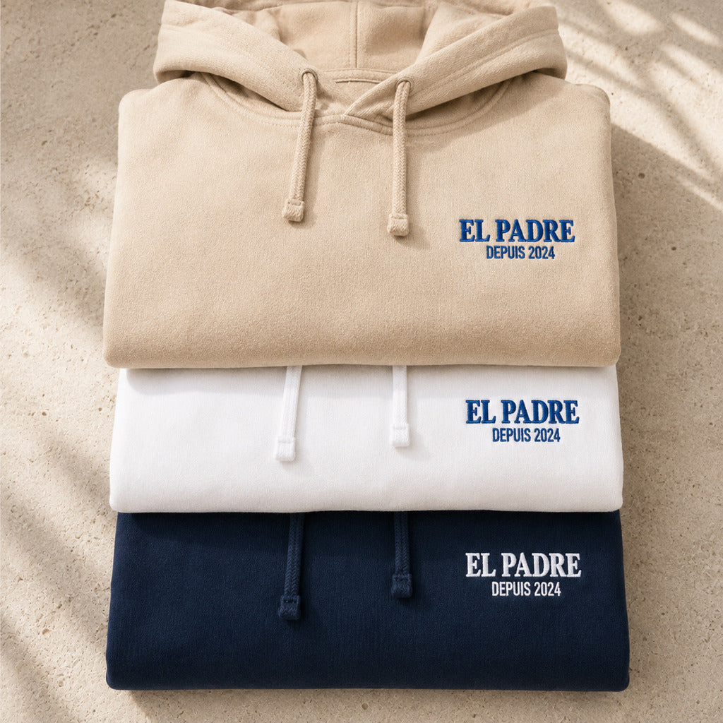 Sweat à capuche personnalisé papa brodé - El Padre – vue 47