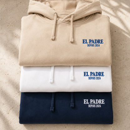 Sweat à capuche personnalisé papa brodé - El Padre – vue 47