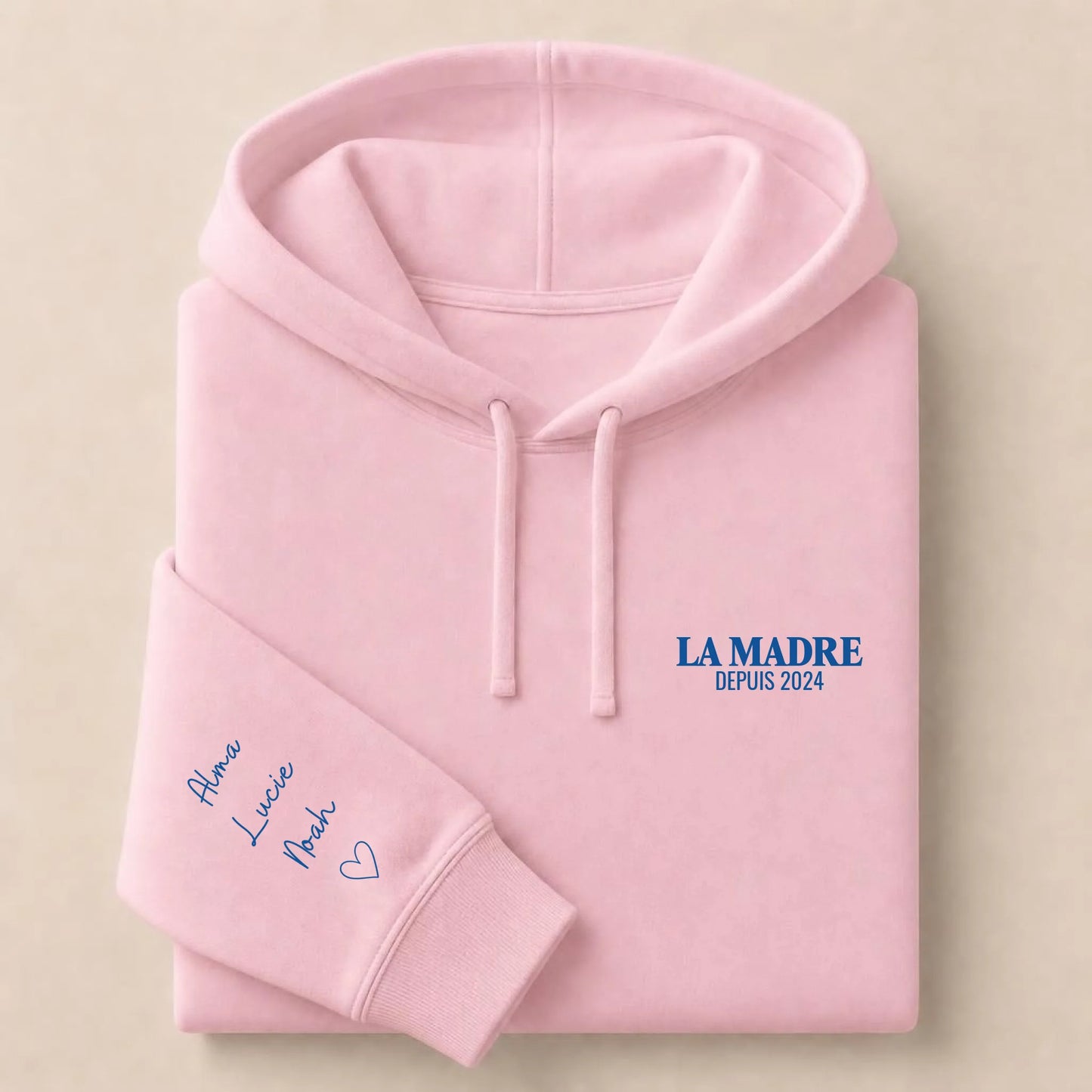 Sweat à capuche personnalisé maman - La Madre depuis avec prénoms – vue 13
